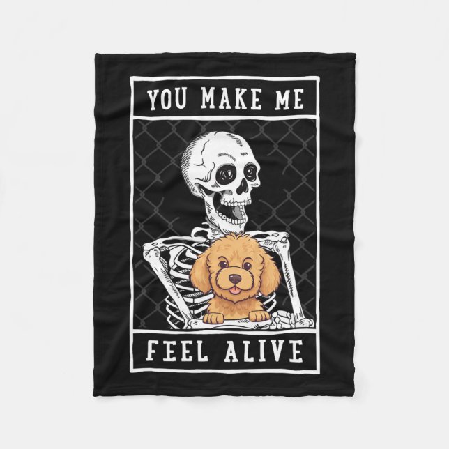 Skeleton du gör så att du känner Halloween mig lev Fleecefilt (Framsidan)