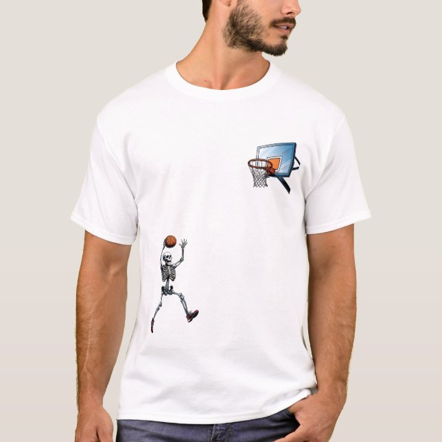 Skeleton Dunk Basketball T Shirt (Framsida)