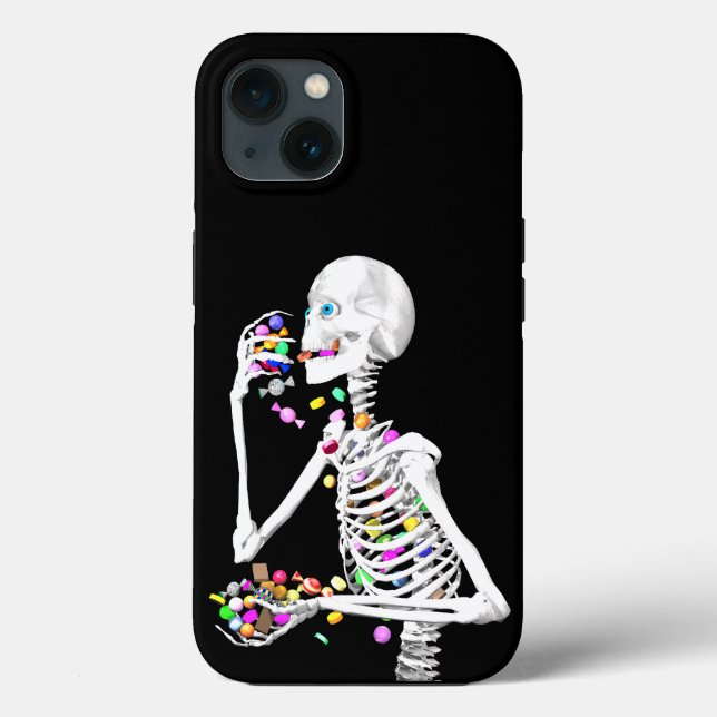 Skeleton Eating Halloween Candy (Baksida)