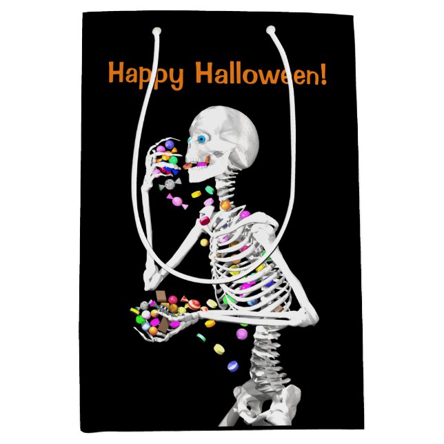 Skeleton Eating Halloween Candy (Framsidan)