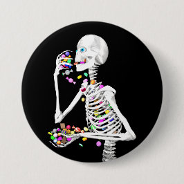 Skeleton Eating Halloween Candy Knapp