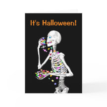 Skeleton Eating Halloween Candy