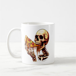 Skeleton Eating Pizza Kaffemugg