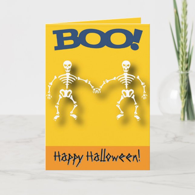 Skeleton editable Halloween  Kort (Framsida)