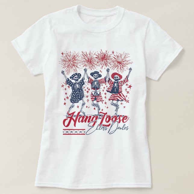 Skeleton EDS Hängslande medvetande 4:e juli T Shirt (Design framsida)