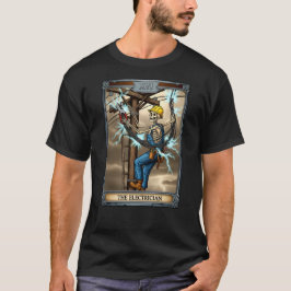 Skeleton Electrician Tarot Card Funny Halloween T Shirt