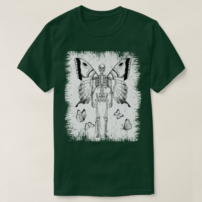 Skeleton Fairy Grunge Fairycore Aesthetic Goth Har T Shirt (Design framsida)