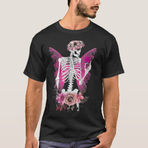 Skeleton Fairy Grunge Fairycore Flower Halloween C T Shirt