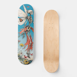 Skeleton Fairy with Red Skirt and Butterflies Mini Skateboard Bräda 18,5 Cm