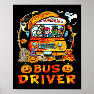 Skeleton Fall Hal, Buss-chaufförpumpen Pumpkin Sea Poster