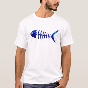 Skeleton Fish och Vatten Bubbles. Roligt Spookusfi T Shirt
