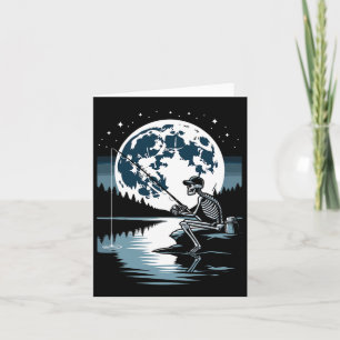 Skeleton Fishing Halloween Spooky Fisherman under Kort