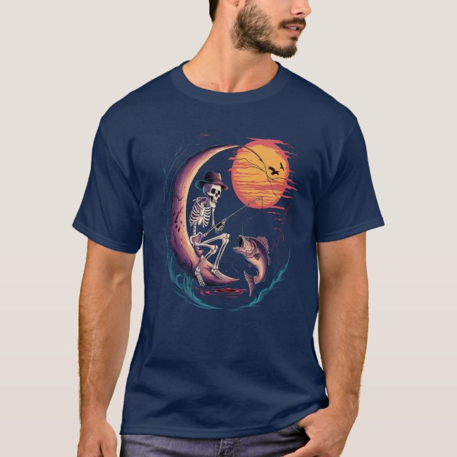 Skeleton Fishman halloween T Shirt (Framsida)