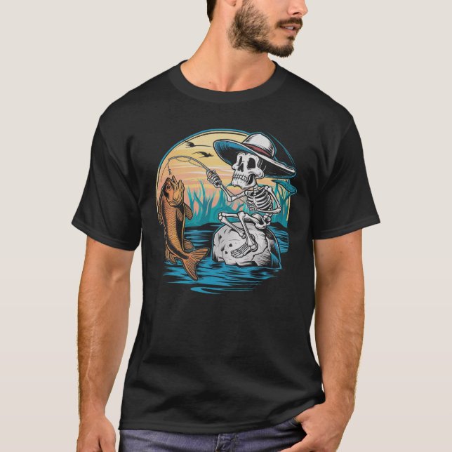 Skeleton Fishman halloween T Shirt (Framsida)