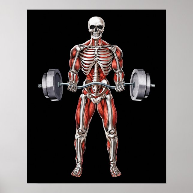 Skeleton Fitness Workout Poster (Framsidan)