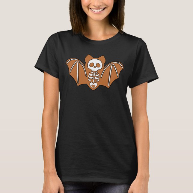 Skeleton Fladdermus T Shirt (Framsida)