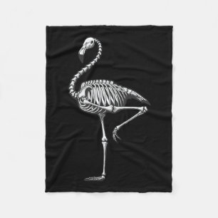 Skeleton Flamingo Halloween Fleecefilt