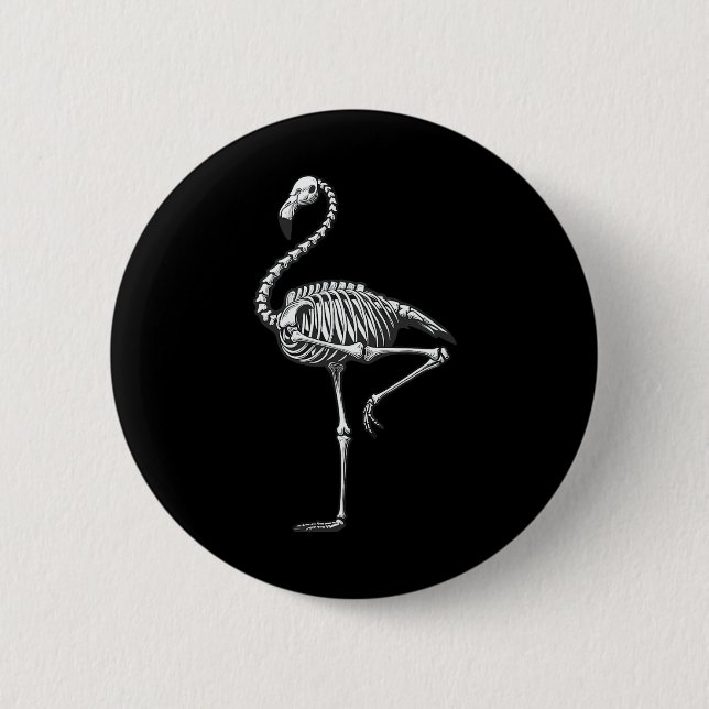 Skeleton Flamingo Halloween Knapp (Framsida)
