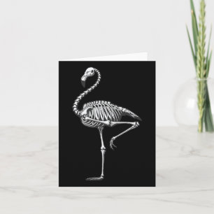 Skeleton Flamingo Halloween Kort