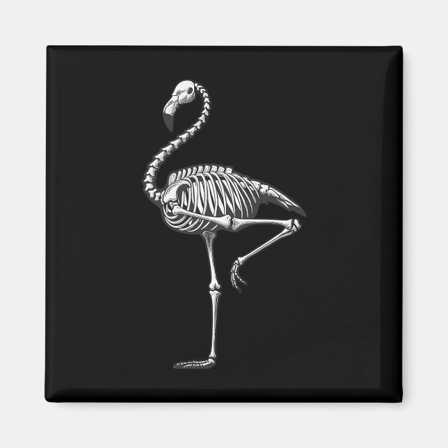 Skeleton Flamingo Halloween Magnet (Framsidan)