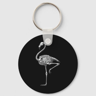 Skeleton Flamingo Halloween Nyckelring