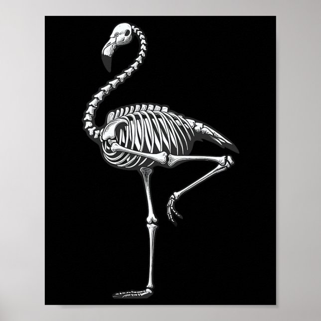 Skeleton Flamingo Halloween Poster (Framsidan)
