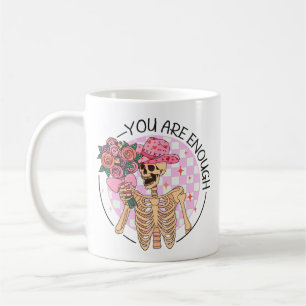 Skeleton Flowers Du är tillräckligt god för Valent Kaffemugg