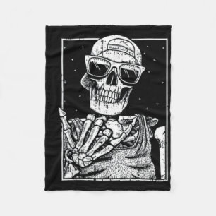Skeleton för kattskalle på Mammor Fleecefilt