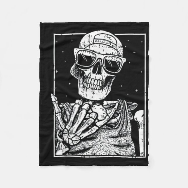 Skeleton för kattskalle på Mammor Fleecefilt (Framsidan)