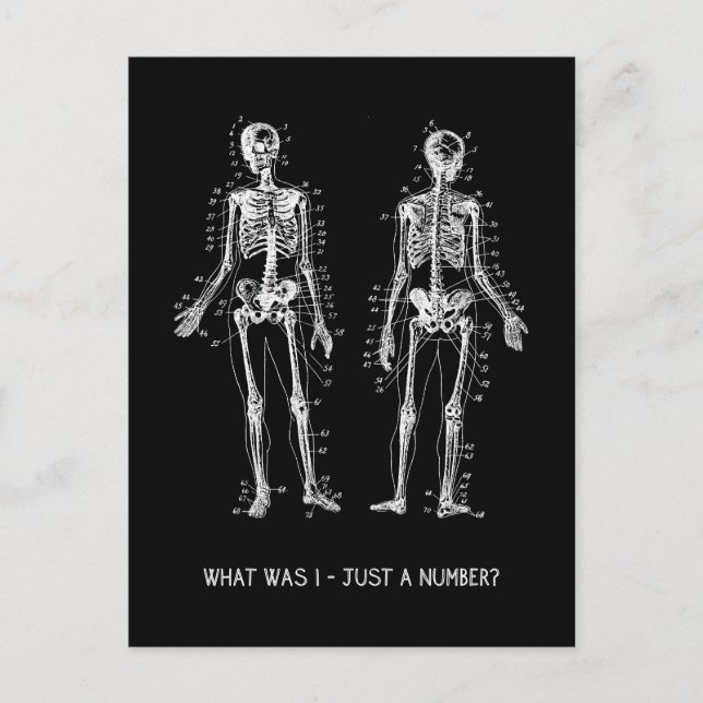 Skeleton-frågor för Halloween Vykort (Framsida)