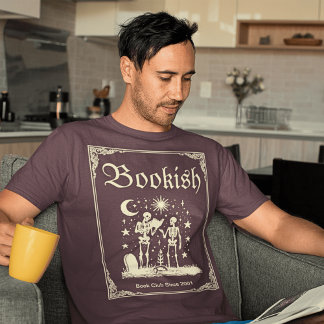 Skeleton Friends Reading Bok Älskare Aesthetic T Shirt