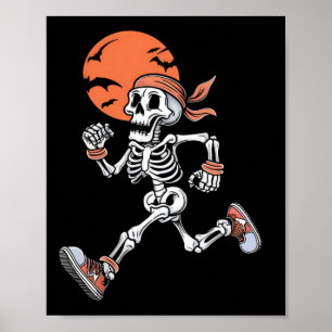 Skeleton Funny Halloween Costume Manar Women Kids Poster