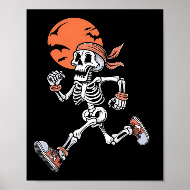 Skeleton Funny Halloween Costume Manar Women Kids Poster (Framsidan)
