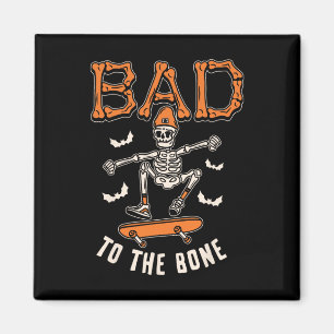 Skeleton Funny Skateboard Småbarn är skadad Magnet
