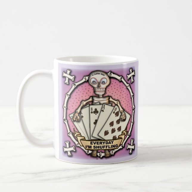 Skeleton Gambler poker mug Kaffemugg (Vänster)
