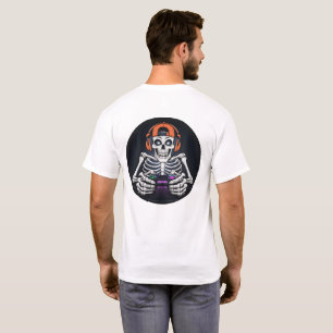 Skeleton Gamer Coola Video Game med styrenhet T Shirt