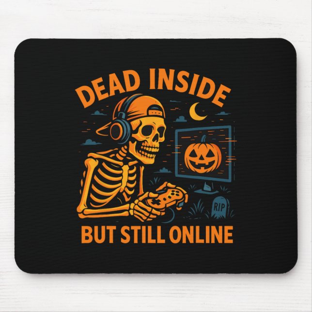 Skeleton Gamer Dead Inside Still Online Funny Hall Musmatta (Framsidan)