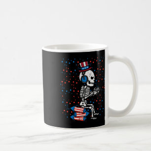 Skeleton Gamer Funny America Boys Kids Manar Kaffemugg