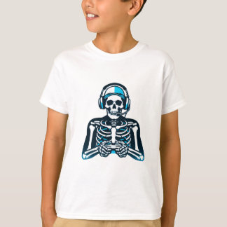 Skeleton Gamer Skull - spelheadset Controller D T Shirt
