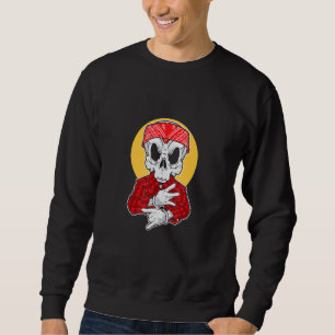 Skeleton Gangsta med Bandana Lång Ärmad Tröja