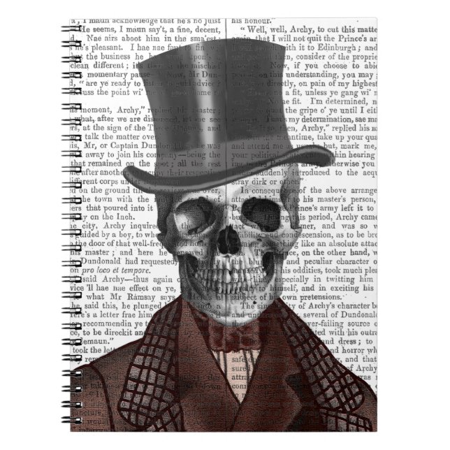 Skeleton gentleman och Top hat Anteckningsbok Med Spiral (Framsidan)