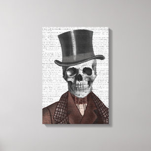 Skeleton gentleman och Top hat Canvastryck