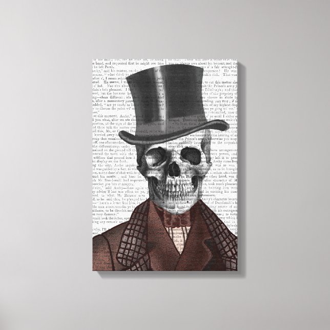 Skeleton gentleman och Top hat Canvastryck (Framsida)
