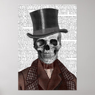 Skeleton gentleman och Top hat Poster