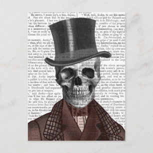 Skeleton gentleman och Top hat Vykort