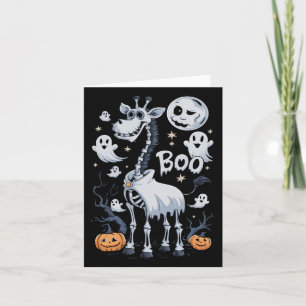 Skeleton Giraffe in Spöken Halloween Kort
