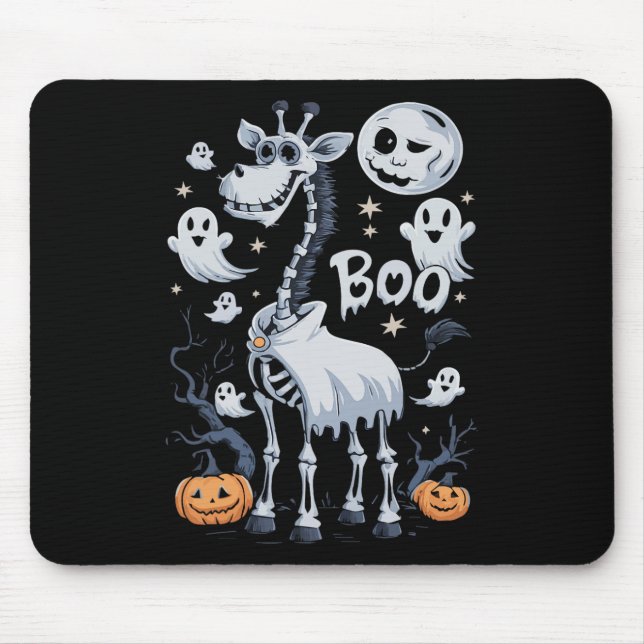 Skeleton Giraffe in Spöken Halloween Musmatta (Framsidan)