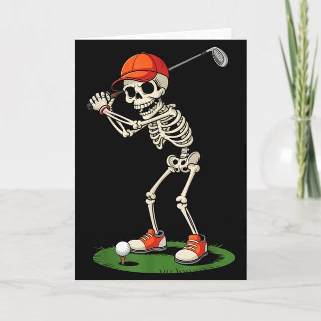 Skeleton Golf Halloween Costume Funny Boys Toddler Kort (Framsida)
