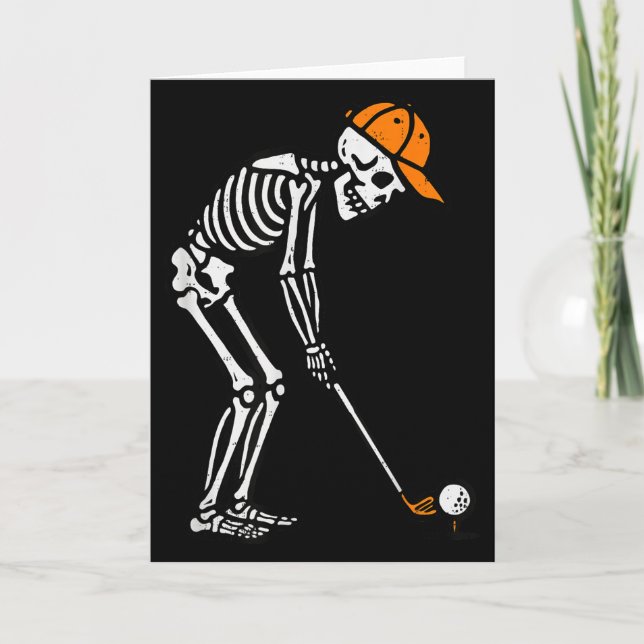 Skeleton Golf Halloween Golfer Costume Dad Mens Bo Kort (Framsida)
