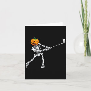 Skeleton Golf Halloween Pumpkin Golfing Golfer Kort
